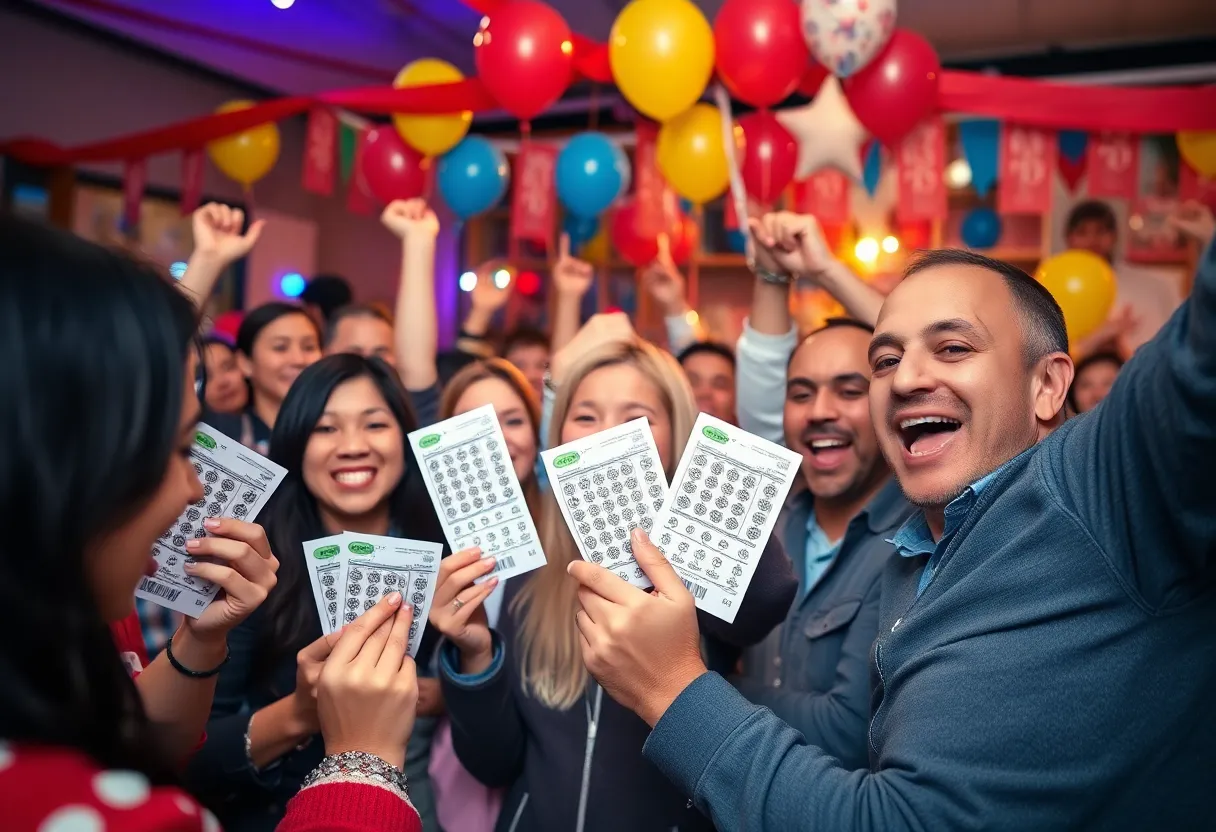 Celebration of lottery winnings in North Carolina