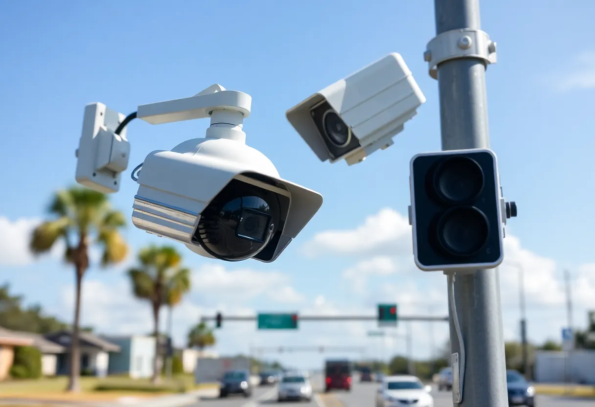 AI-powered traffic camera monitoring evacuation traffic in Beaufort County