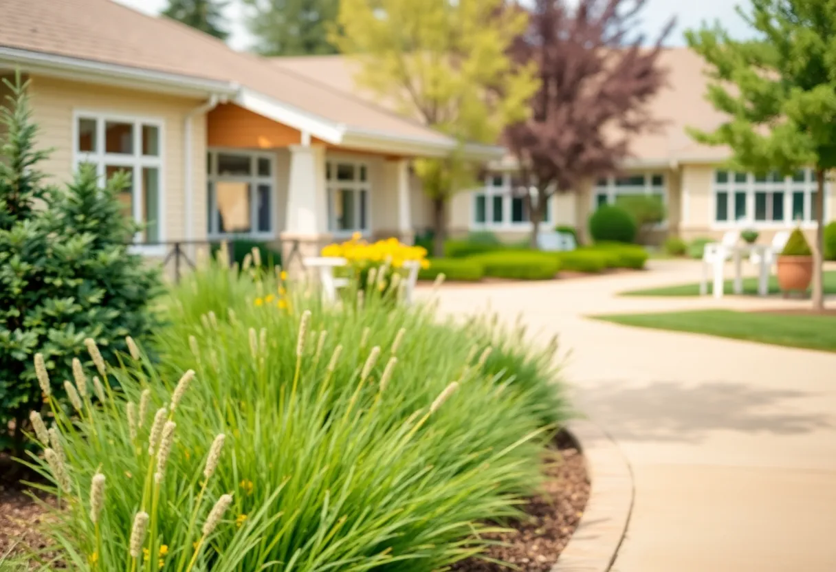 Assisted living facility landscape
