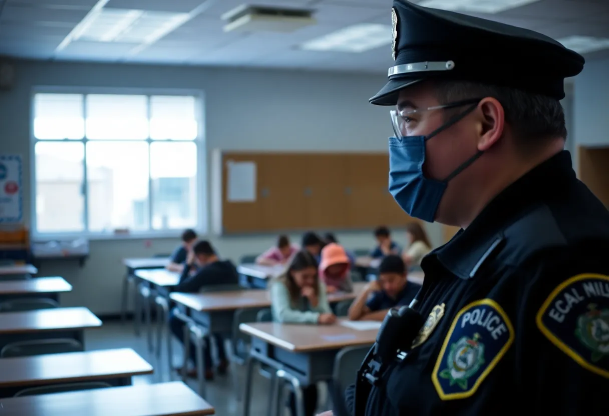 Police presence at Battery Creek High School during lockdown