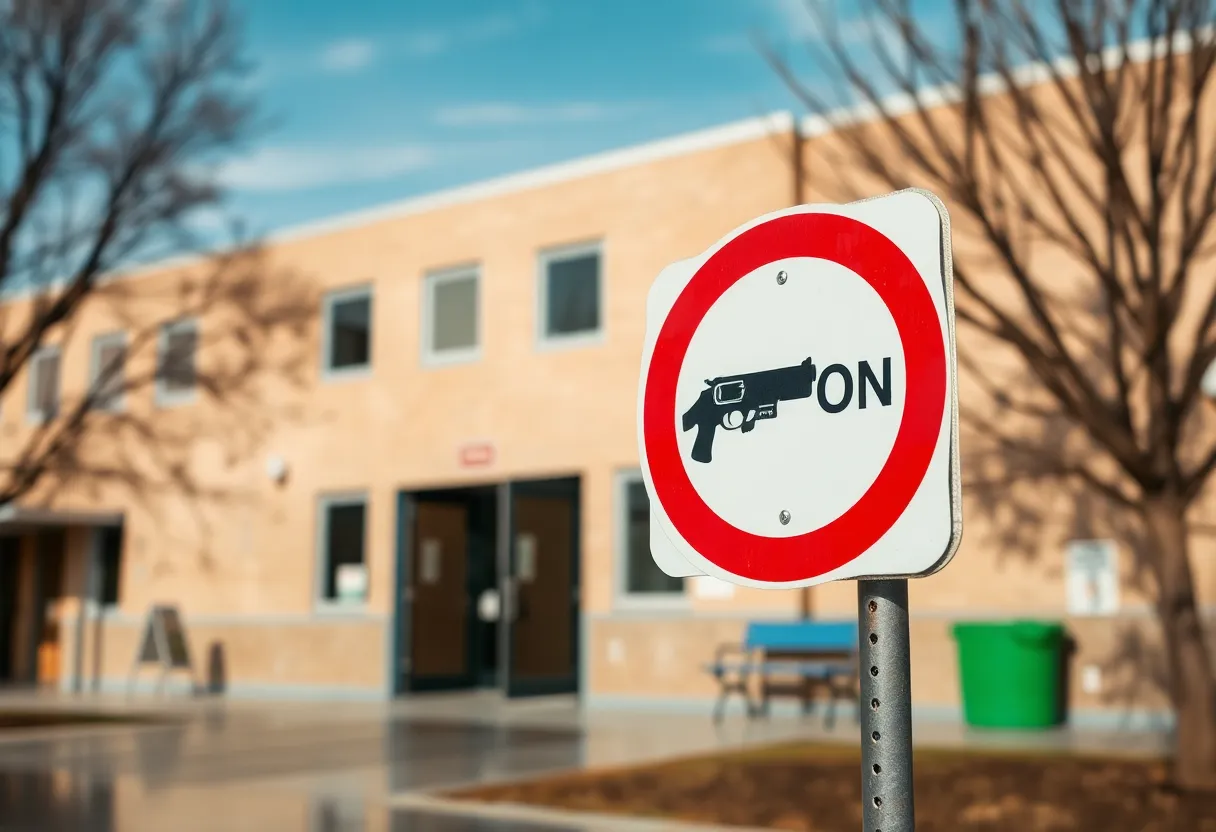 Battery Creek High School with a focus on safety signs