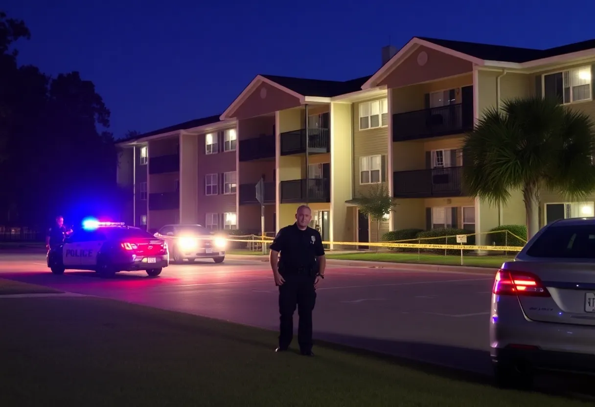 Law enforcement investigating a shooting at Cross Creek Apartments in Beaufort, SC