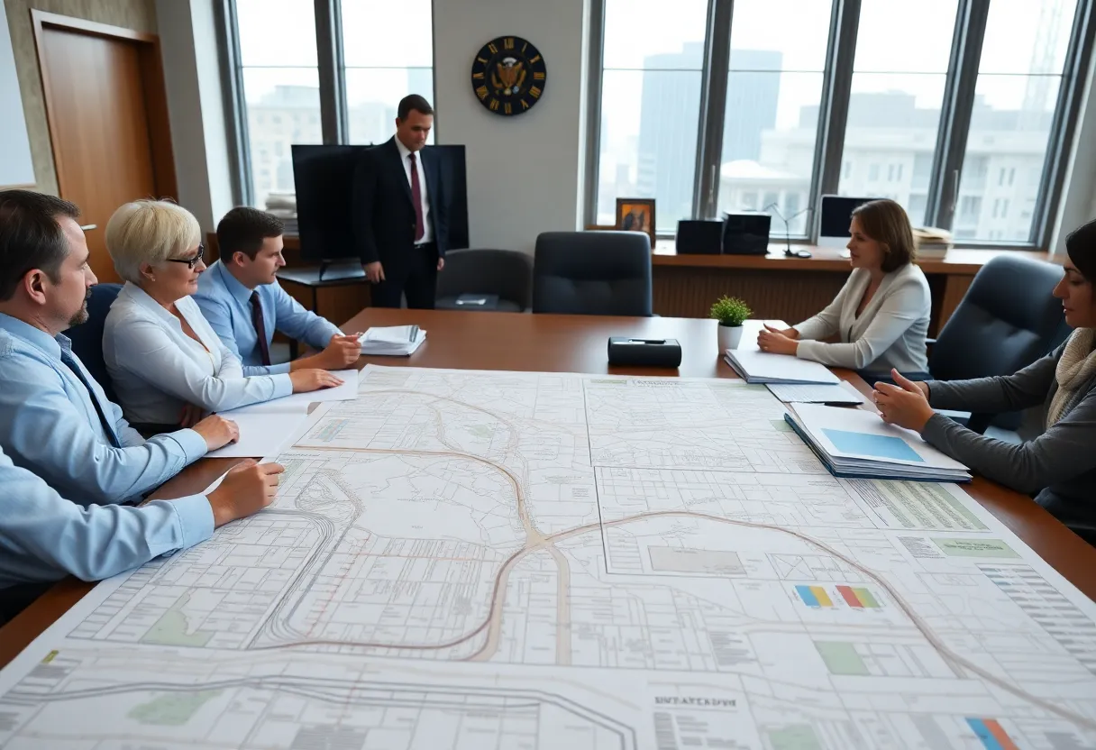 City management team discussing infrastructure plans