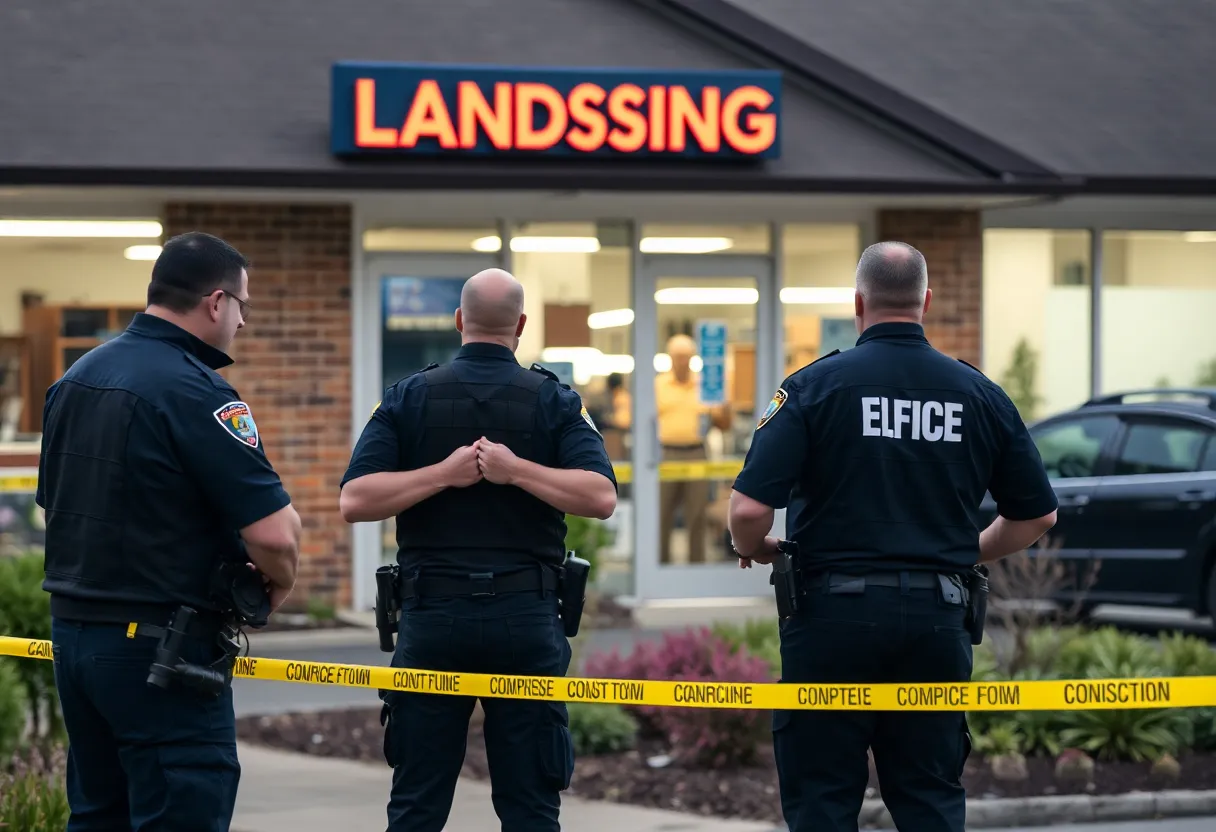 Law enforcement officers during an investigation at a landscaping company in Beaufort County.