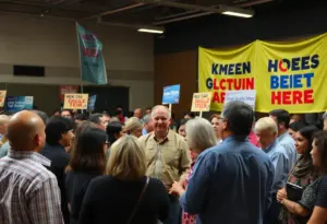 Community members participating in a political meeting in Beaufort County.