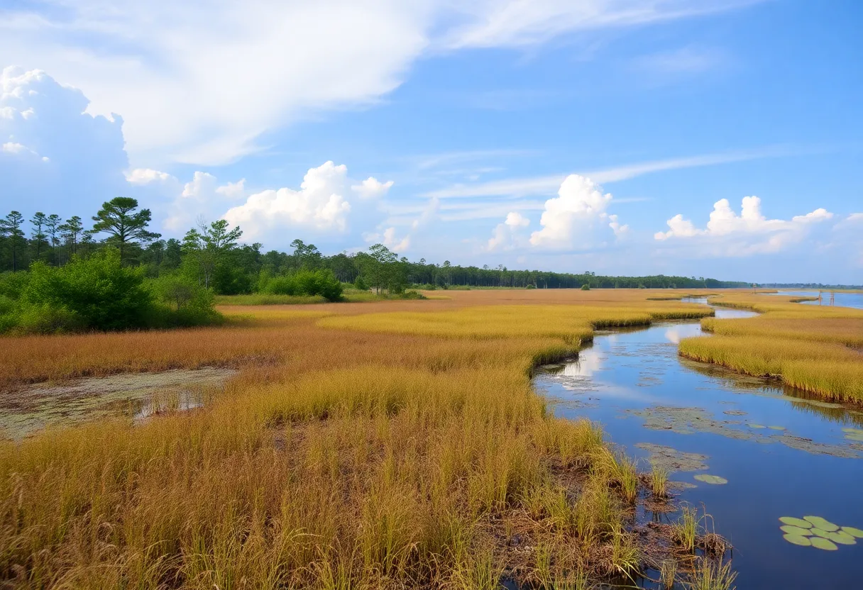 Wetlands in Beaufort County, South Carolina, illustrating mosquito prevention