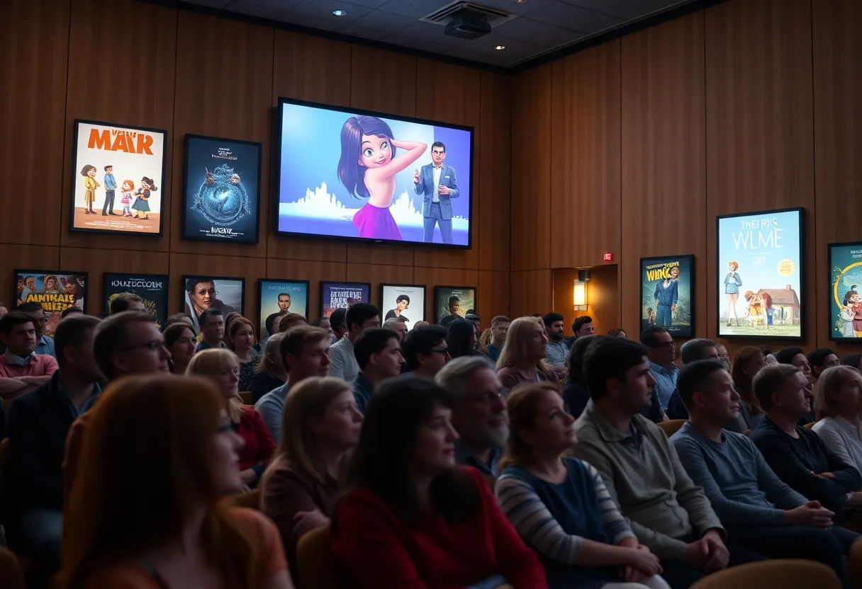 Audience enjoying a film screening event at the Beaufort Film Society