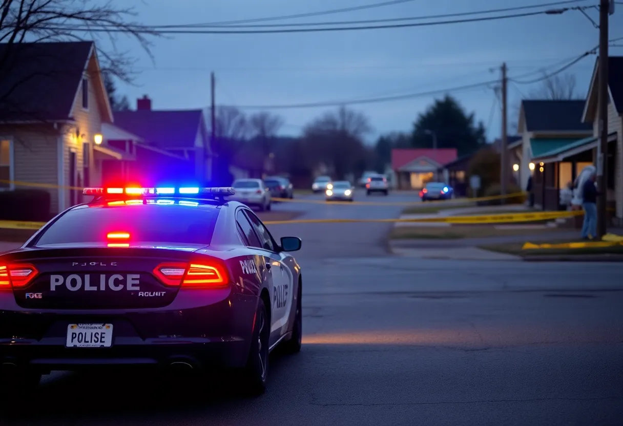 Police car at crime scene in Beaufort after shots fired incident
