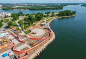 Construction and repair work at Beaufort Waterfront Park