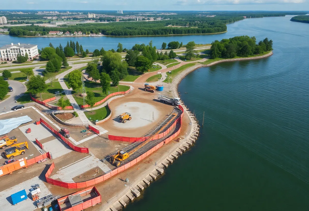 Construction and repair work at Beaufort Waterfront Park