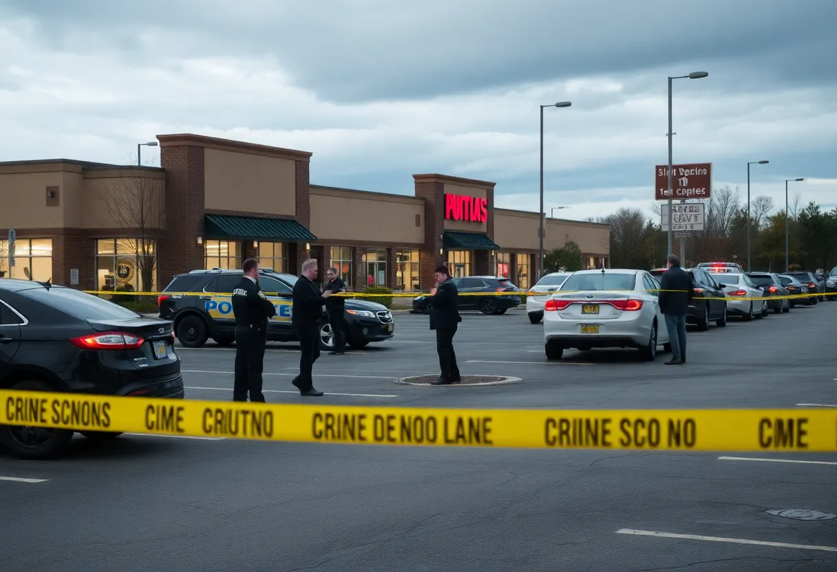 Police at the scene of a gunfire incident in Bluffton