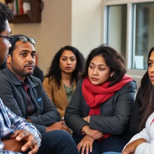 Community leaders discussing homelessness solutions