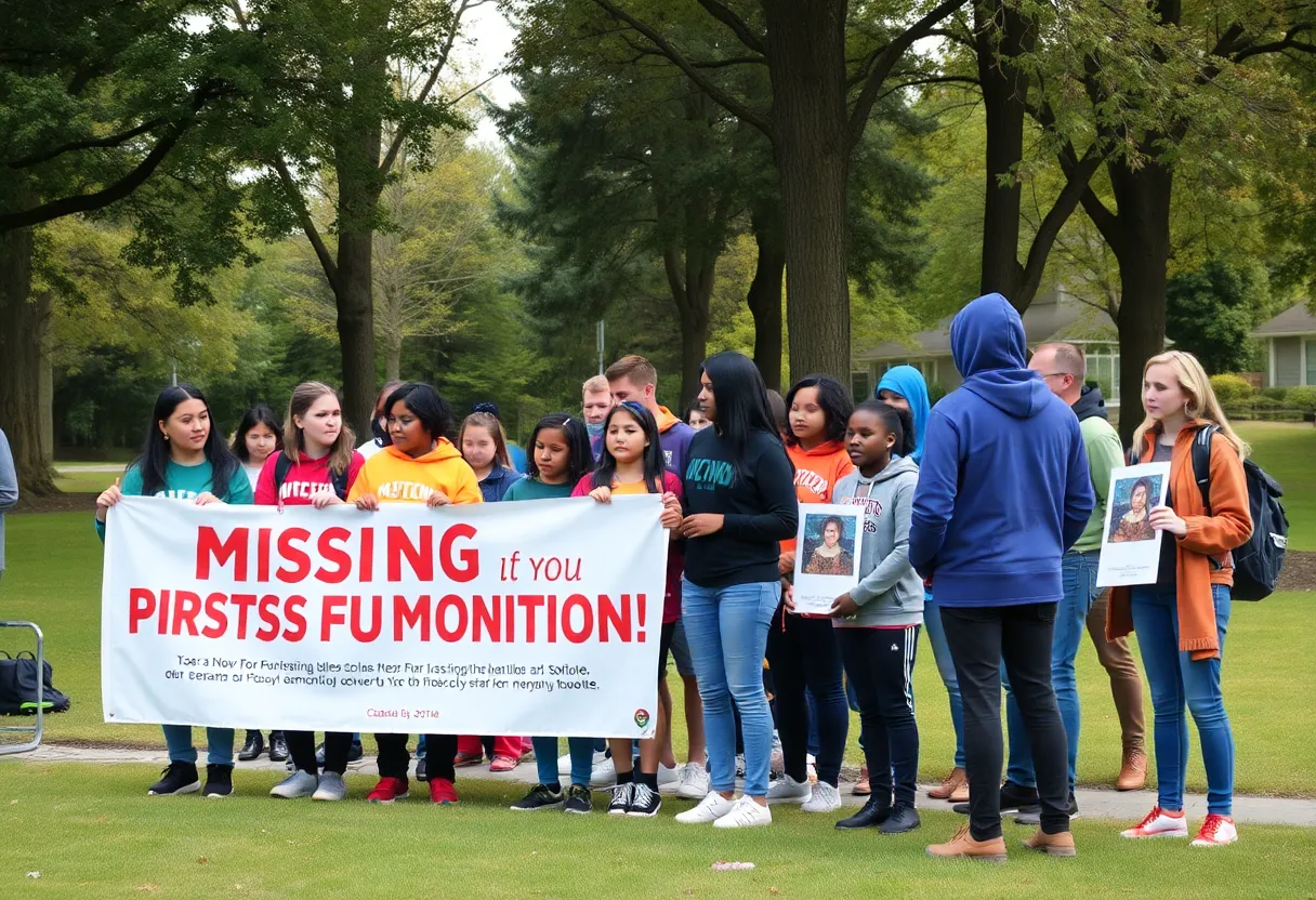 Community members gathering for youth safety awareness