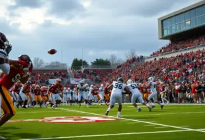 Action from a football game between Dorchester Academy and Beaufort Academy.