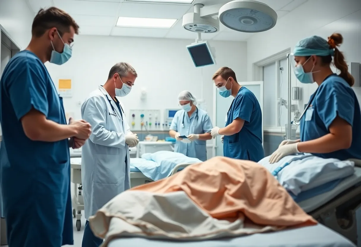 Healthcare professionals in an emergency room at Beaufort Memorial Hospital