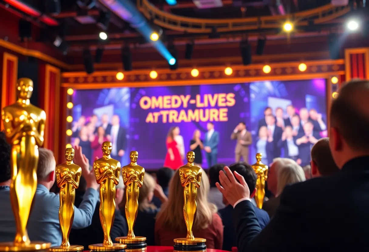Audience applauding at an Emmy Awards ceremony