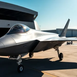 F-35B Lightning II Jet displayed at Marine Corps Air Station Beaufort