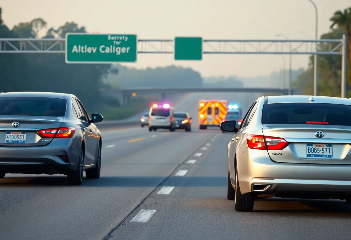 Scene of a fatal car accident on U.S. Highway 278
