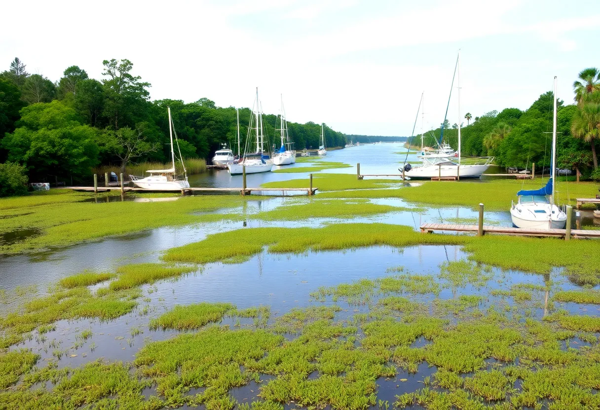 Clean waterways of Hilton Head Island showing lush greenery