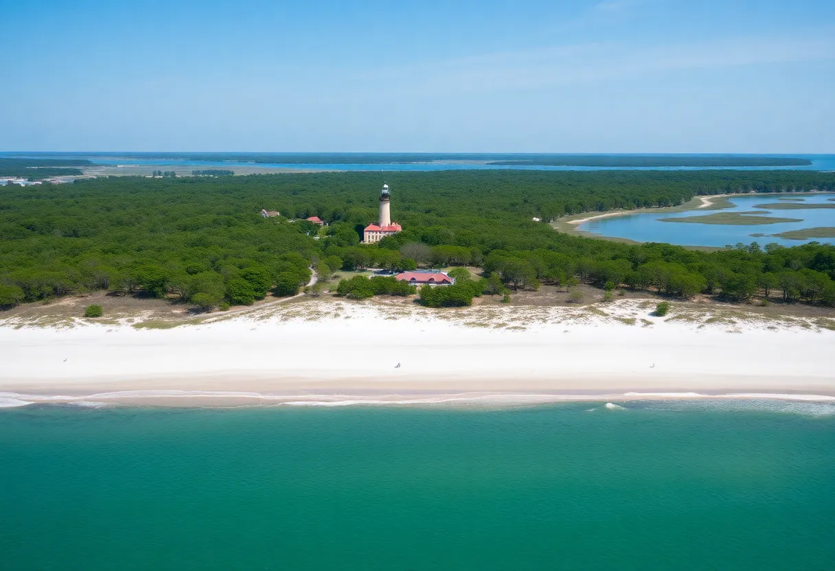 Pristine beach view at Hunting Island State Park