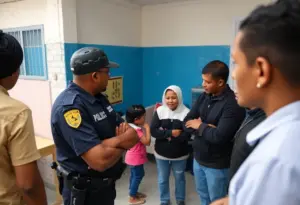 Scene from immigration operation in Bluffton focusing on identity fraud arrests