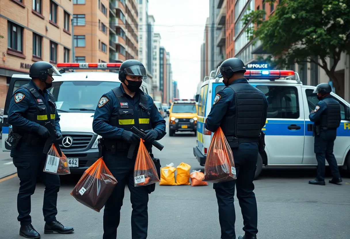 Law enforcement team conducting a drug bust