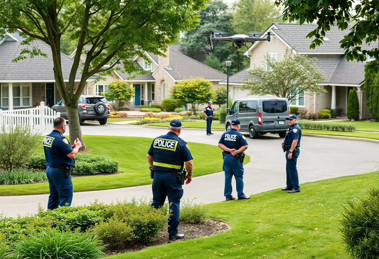 Law enforcement vehicles during an operation in Bluffton, SC.