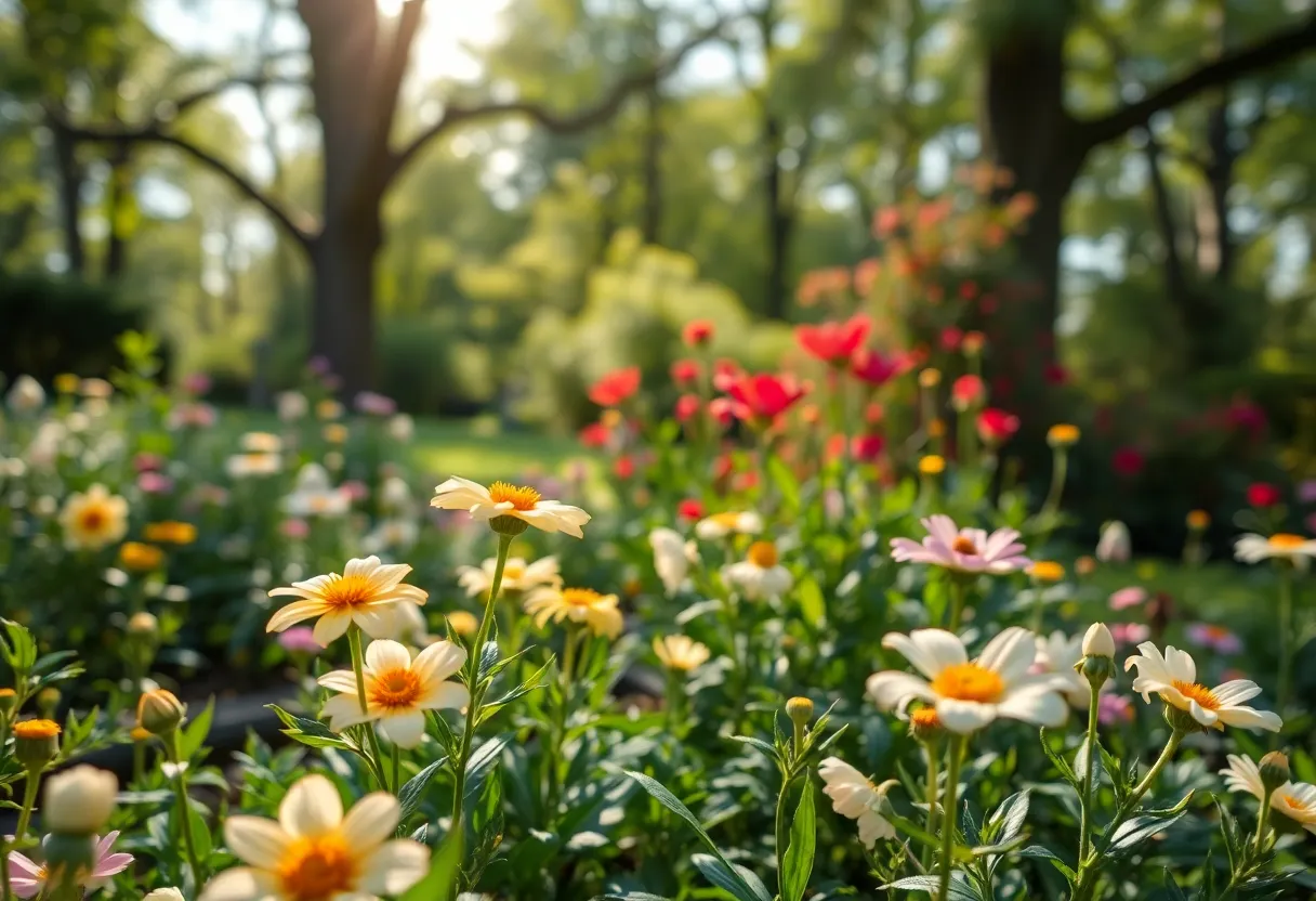 A tranquil garden representing the legacy of Nita Hall