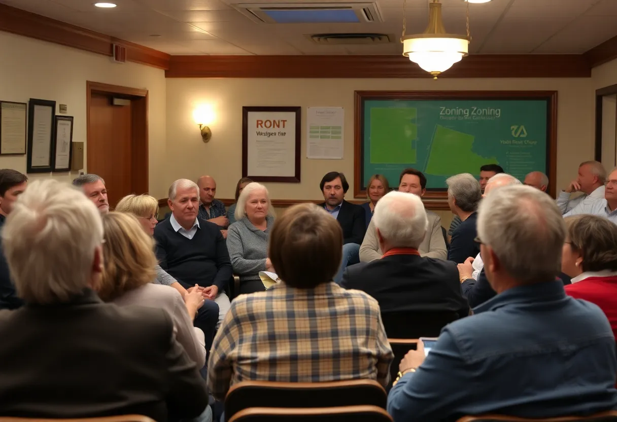Residents discussing Pine Island Zoning changes in a community meeting