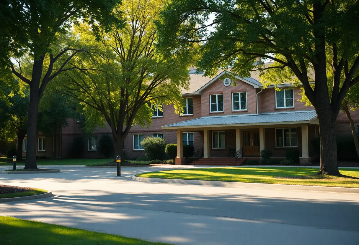 Exterior view of Preston Health Center, a senior care facility on Hilton Head Island