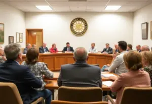 Ridgeland Town Council discussing Tickton Hall annexation proposal.