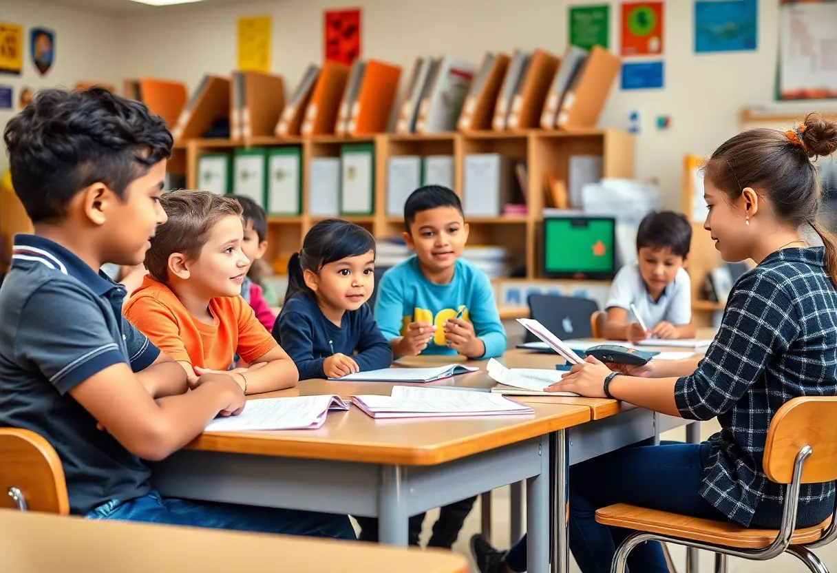 Students in a South Carolina classroom participating in learning activities