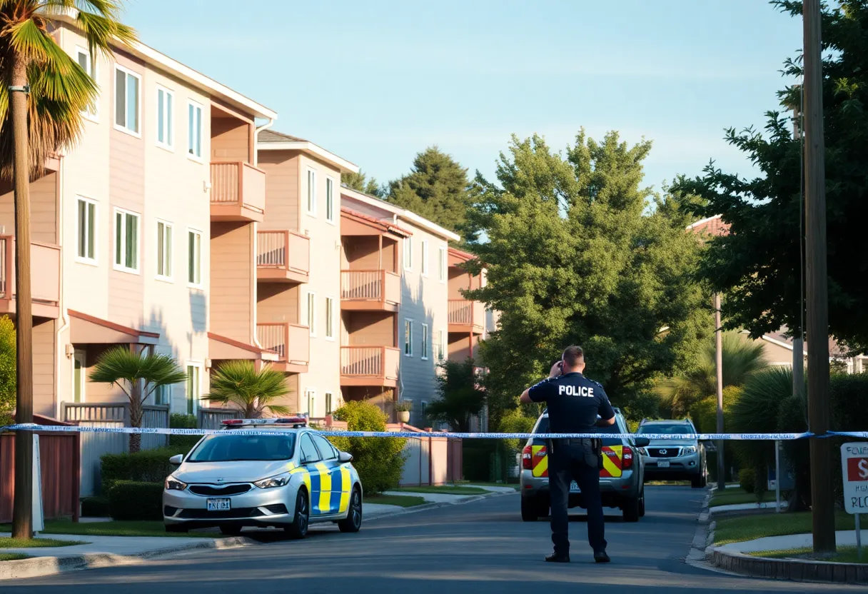 Police investigating an apartment complex in St. Helena Island following a shooting incident.