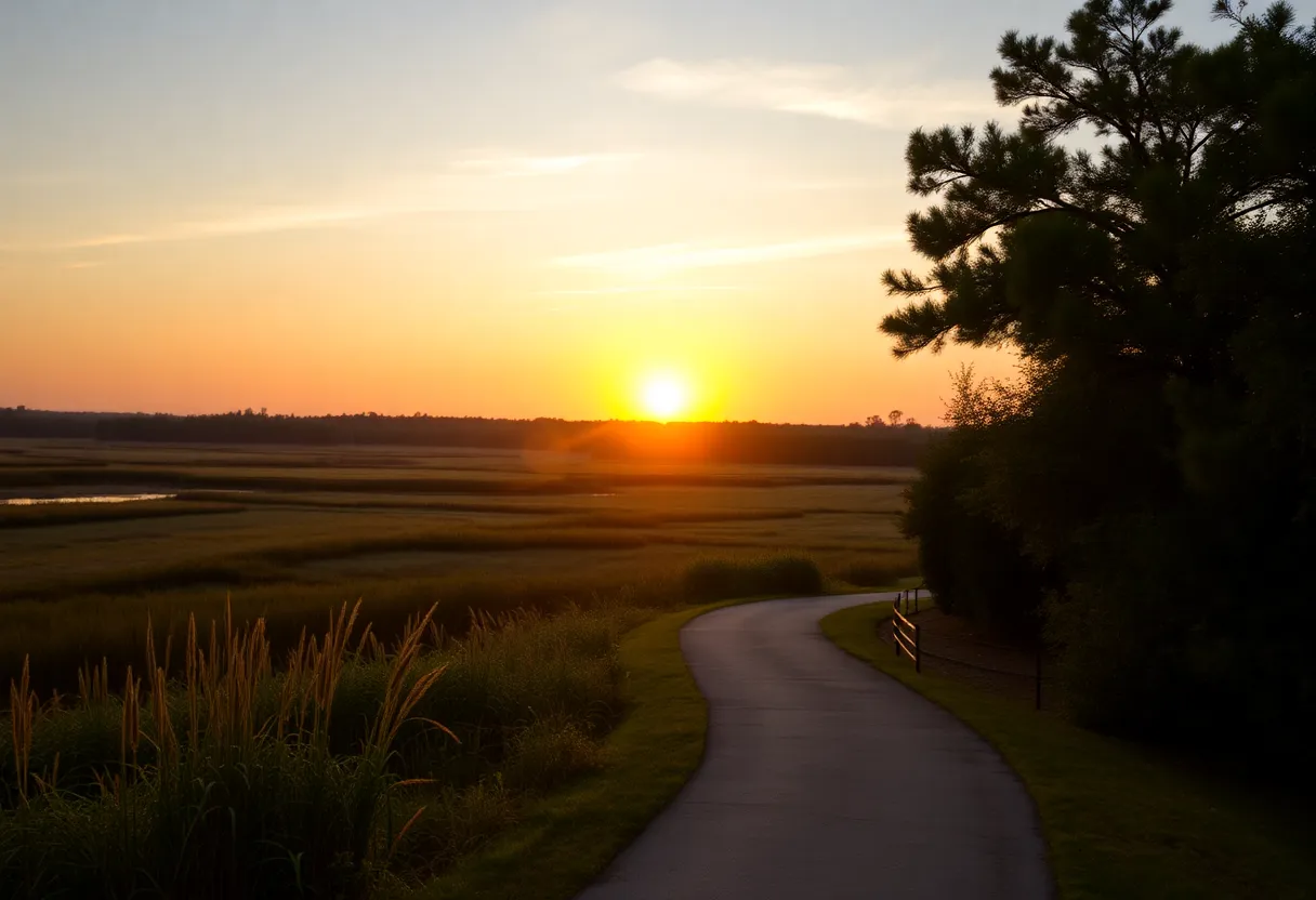 Serene sunset landscape in South Carolina, representing legacy.