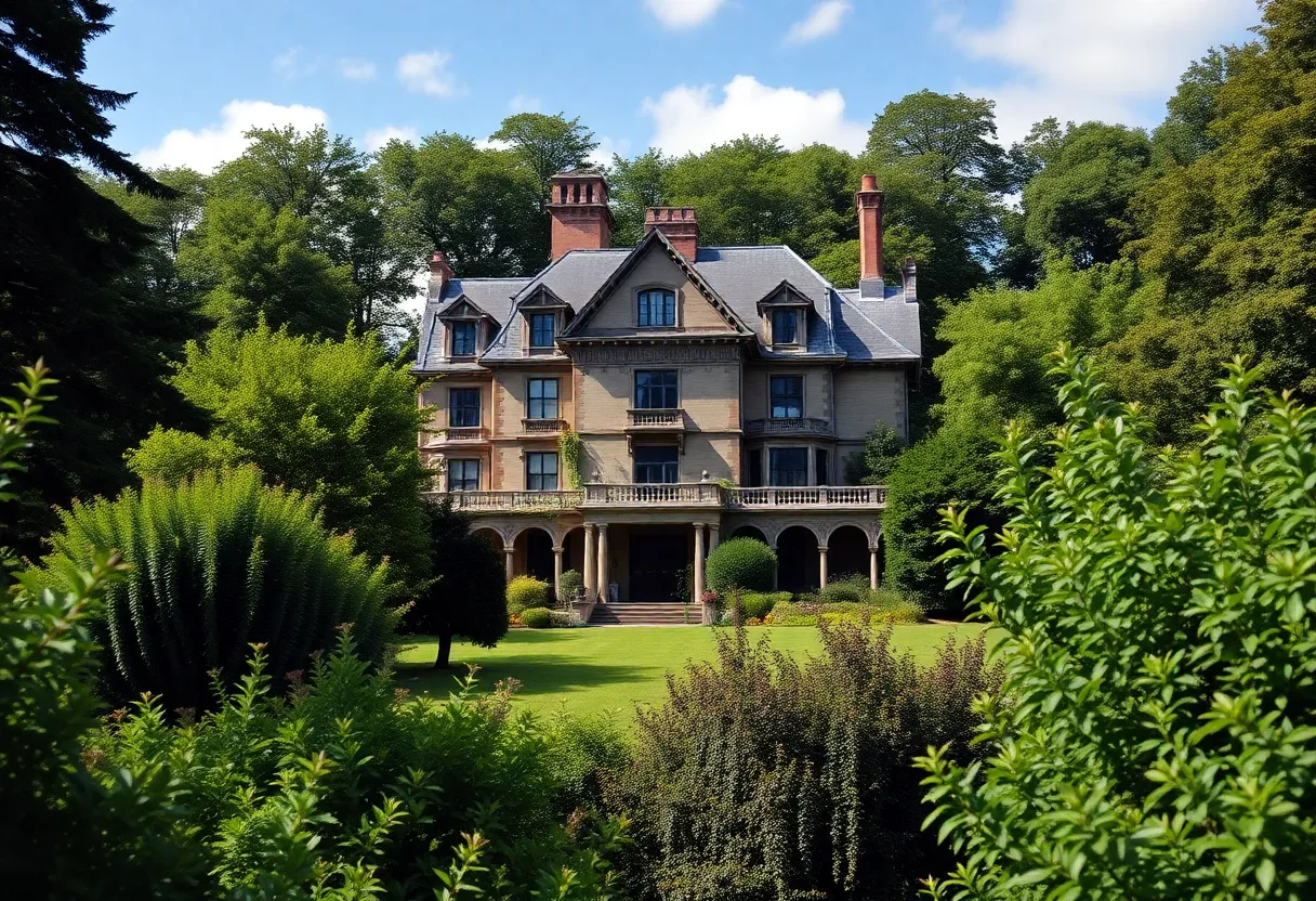 Historic mansion surrounded by greenery in Beaufort, SC