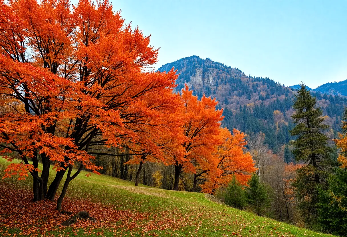 Serene autumn landscape showcasing unique travel destinations