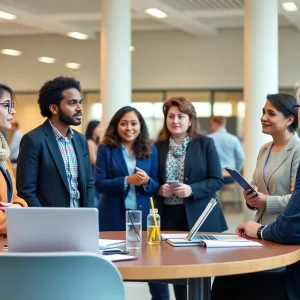 Faculty members engaged in discussion about education reform at a university