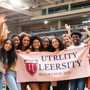 Students celebrating USC Beaufort's NCAA Division II membership