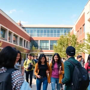 Students studying and collaborating at University of South Carolina campus.