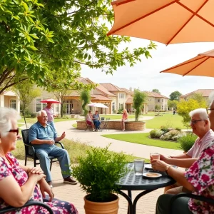 Seniors enjoying activities in a serene retirement community