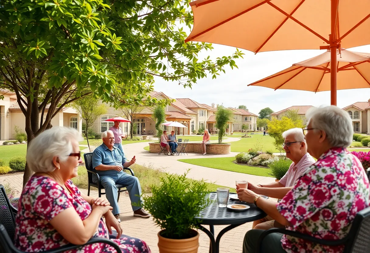 Seniors enjoying activities in a serene retirement community