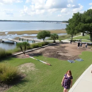 View of Waterfront Park in Beaufort requiring repairs