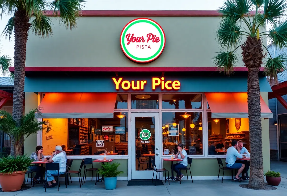 Exterior view of Your Pie restaurant in Beaufort, SC with outdoor seating.