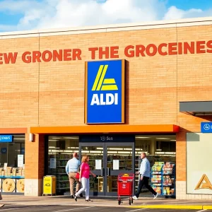Exterior view of the new Aldi store in Beaufort