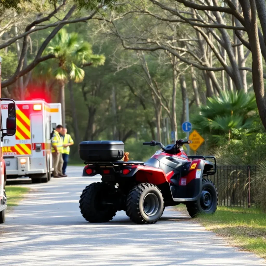 Emergency responders at an ATV accident site on Hilton Head Island