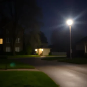Police lights at night in a Beaufort County neighborhood