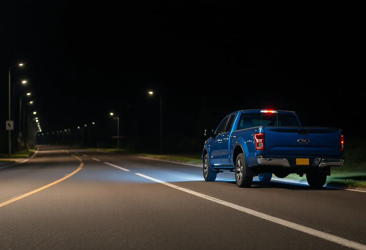 Road where hit-and-run incident occurred