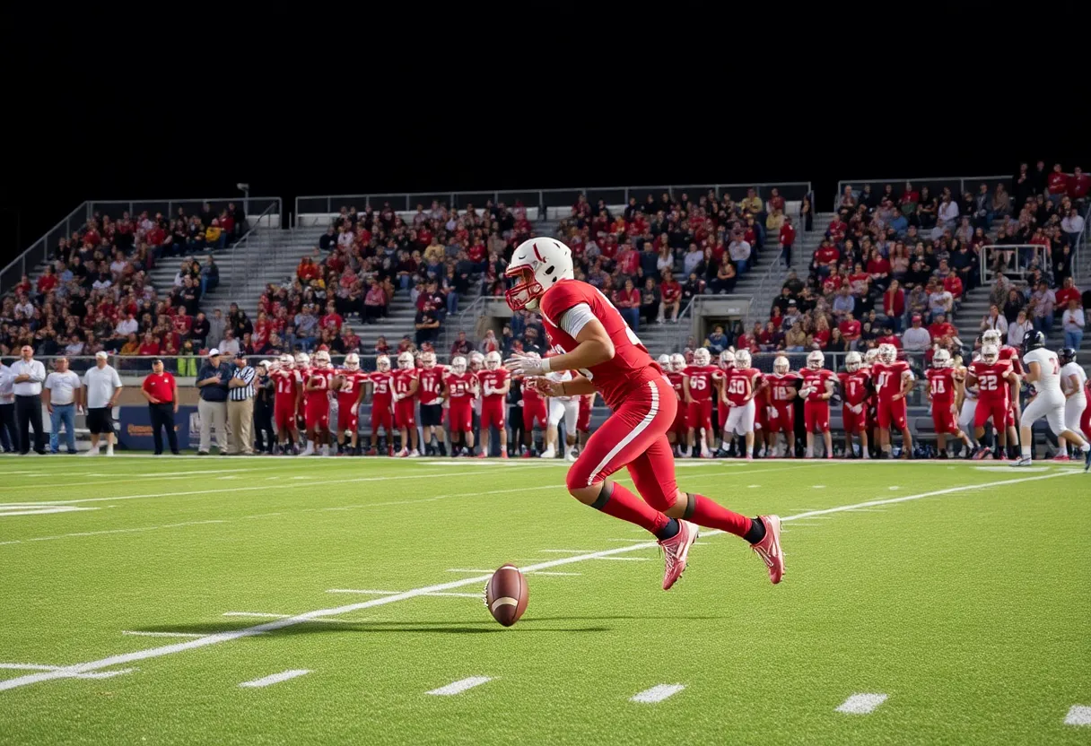 Players in action during the Bishop England football game against Beaufort.