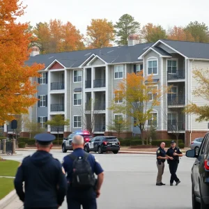Police presence at an apartment complex in Bluffton investigating a shooting