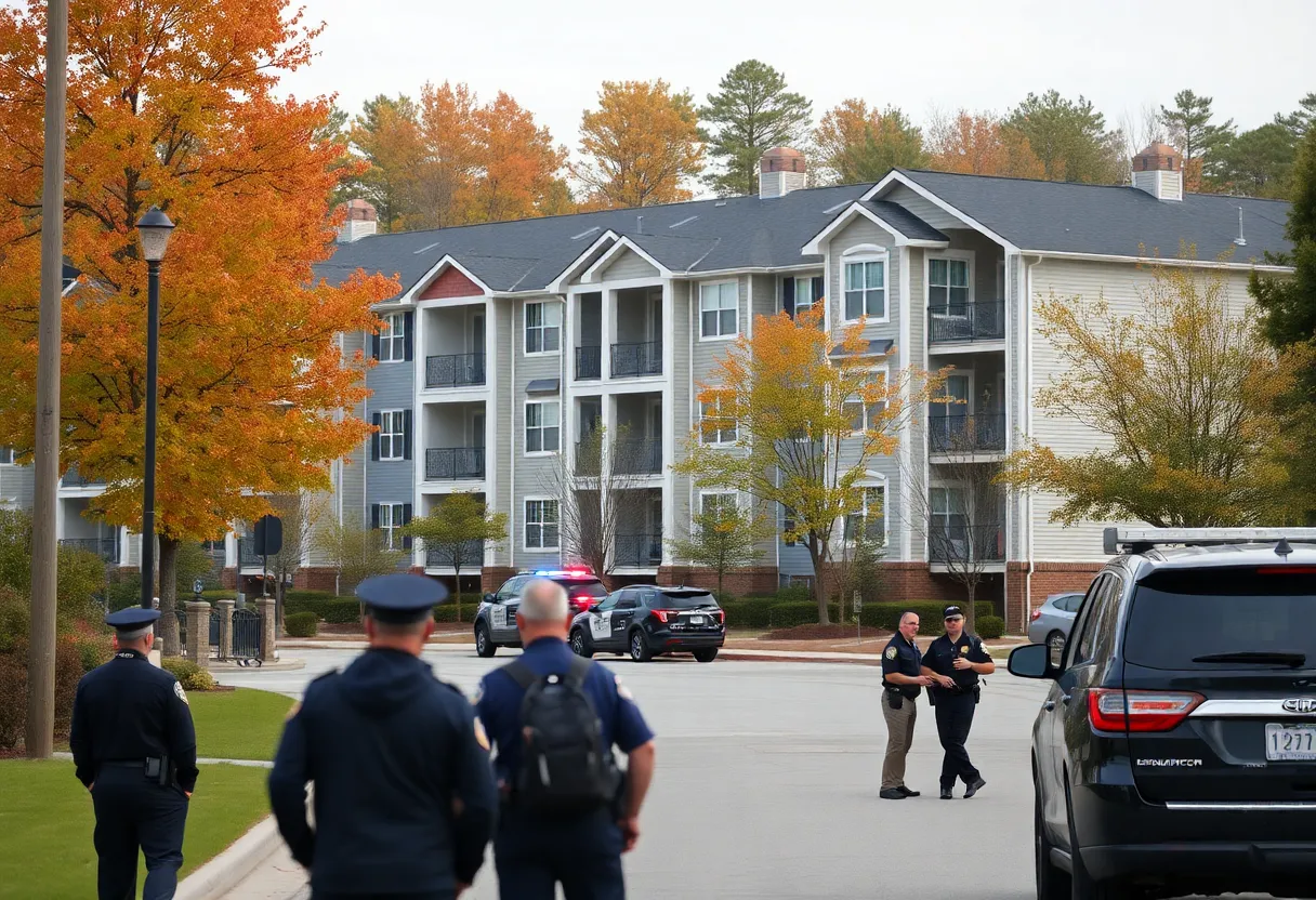 Police presence at an apartment complex in Bluffton investigating a shooting
